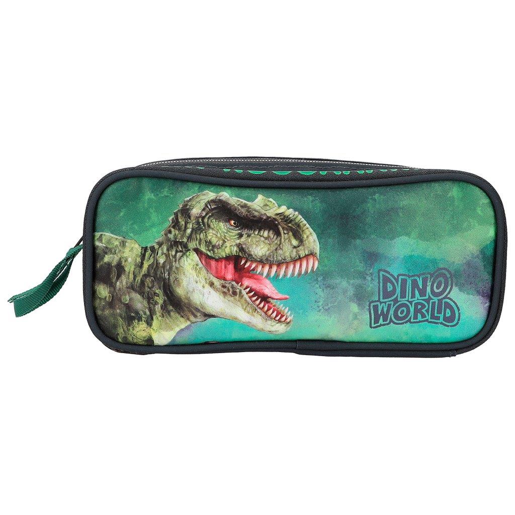 Dino World Pencil Tube Grey Green