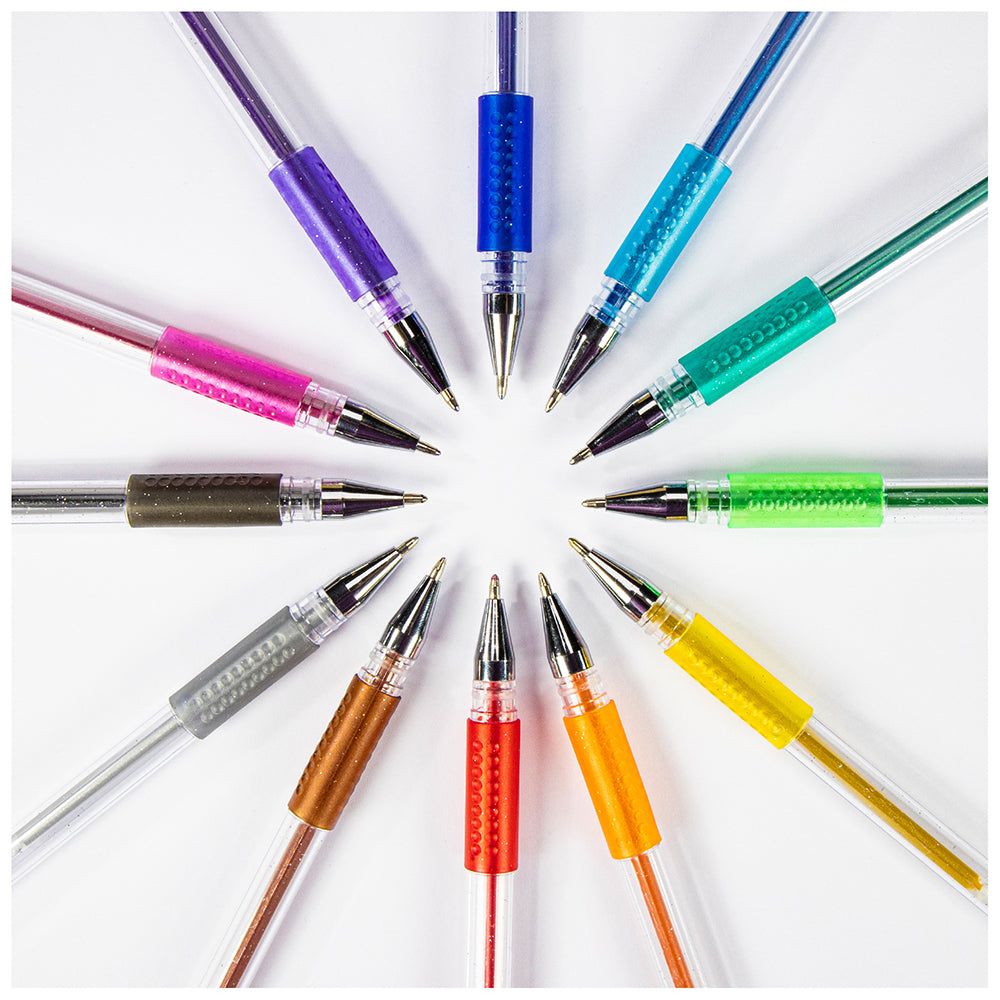 12 Glitter Gel Pens - Scented