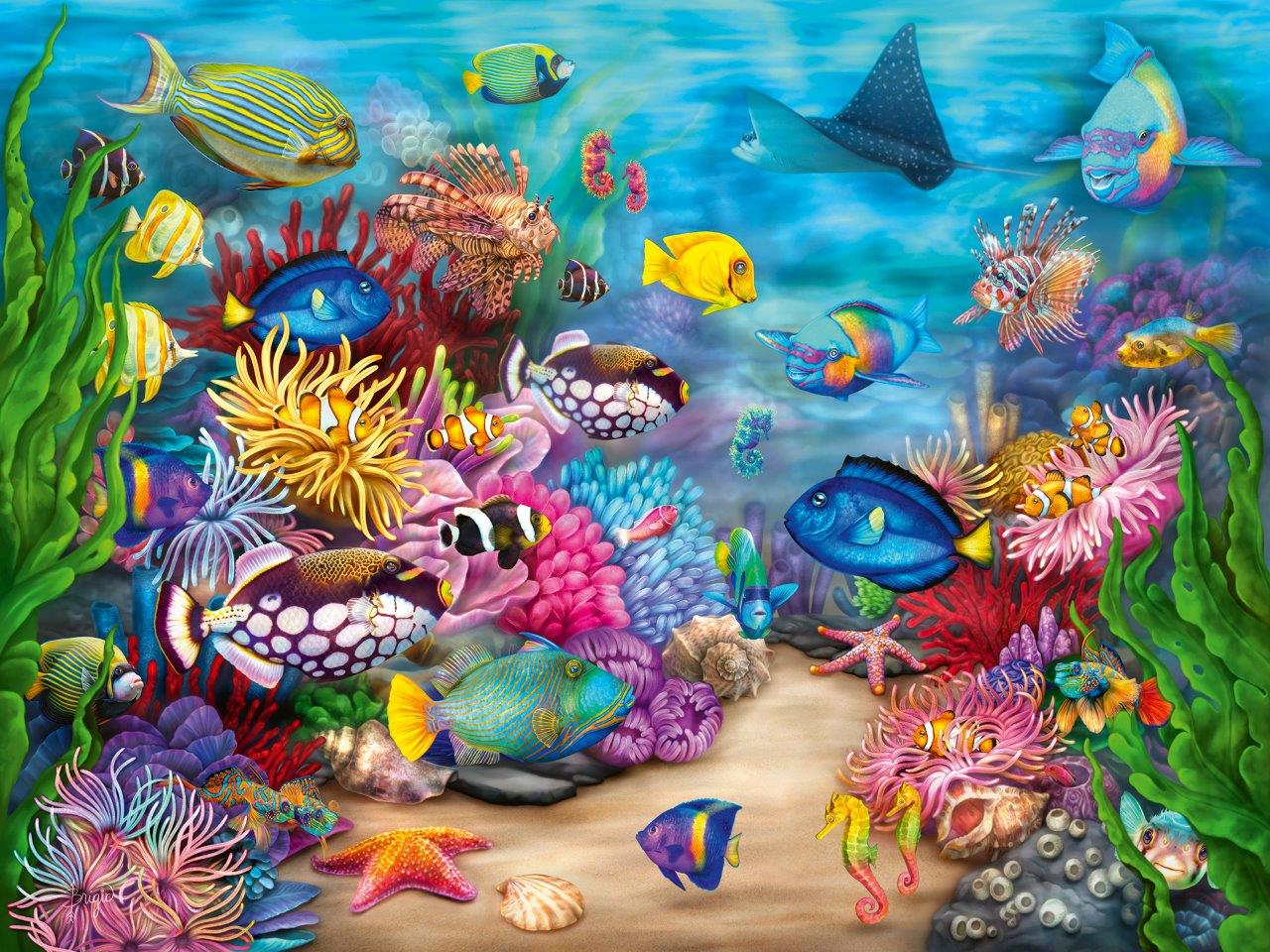 Tropical Reef Life, 750pc Large Format