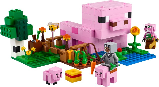 LEGO Minecraft The Baby Pig House Toy for Kids 21268