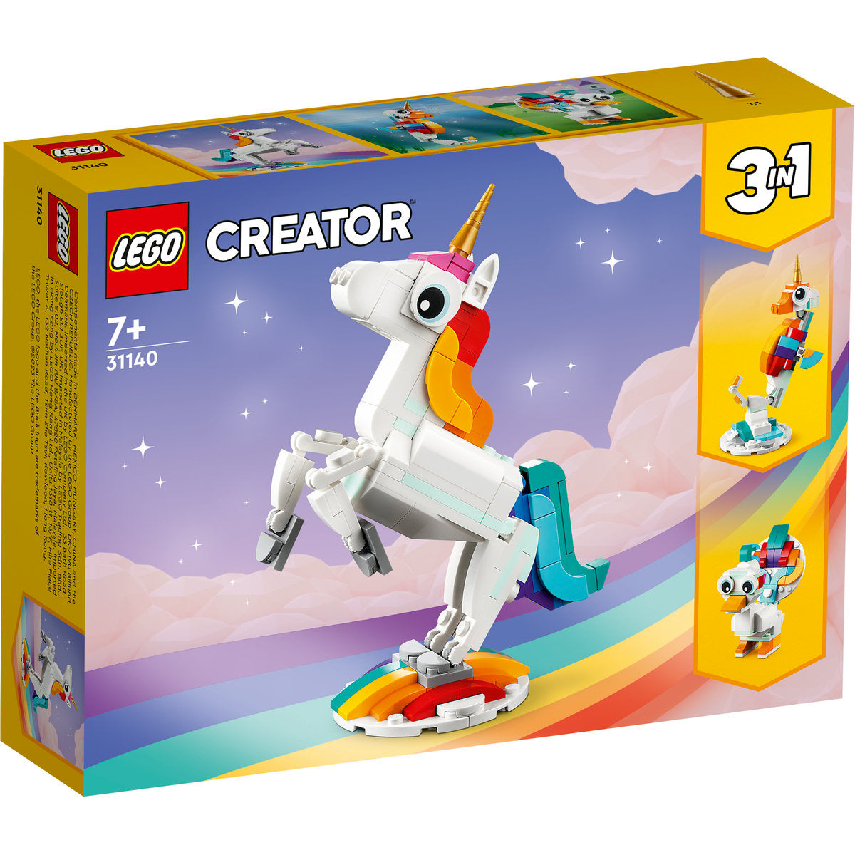 LEGO Creator 3 in 1 Magical Unicorn Toy Set 31140 - Moons Toystore