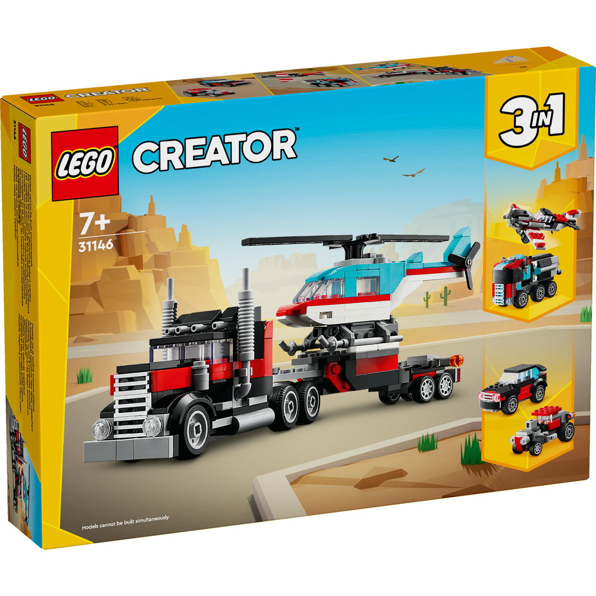 LEGO Creator 3in1 Flatbed Truck with Helicopter 31146 - Moons Toystore