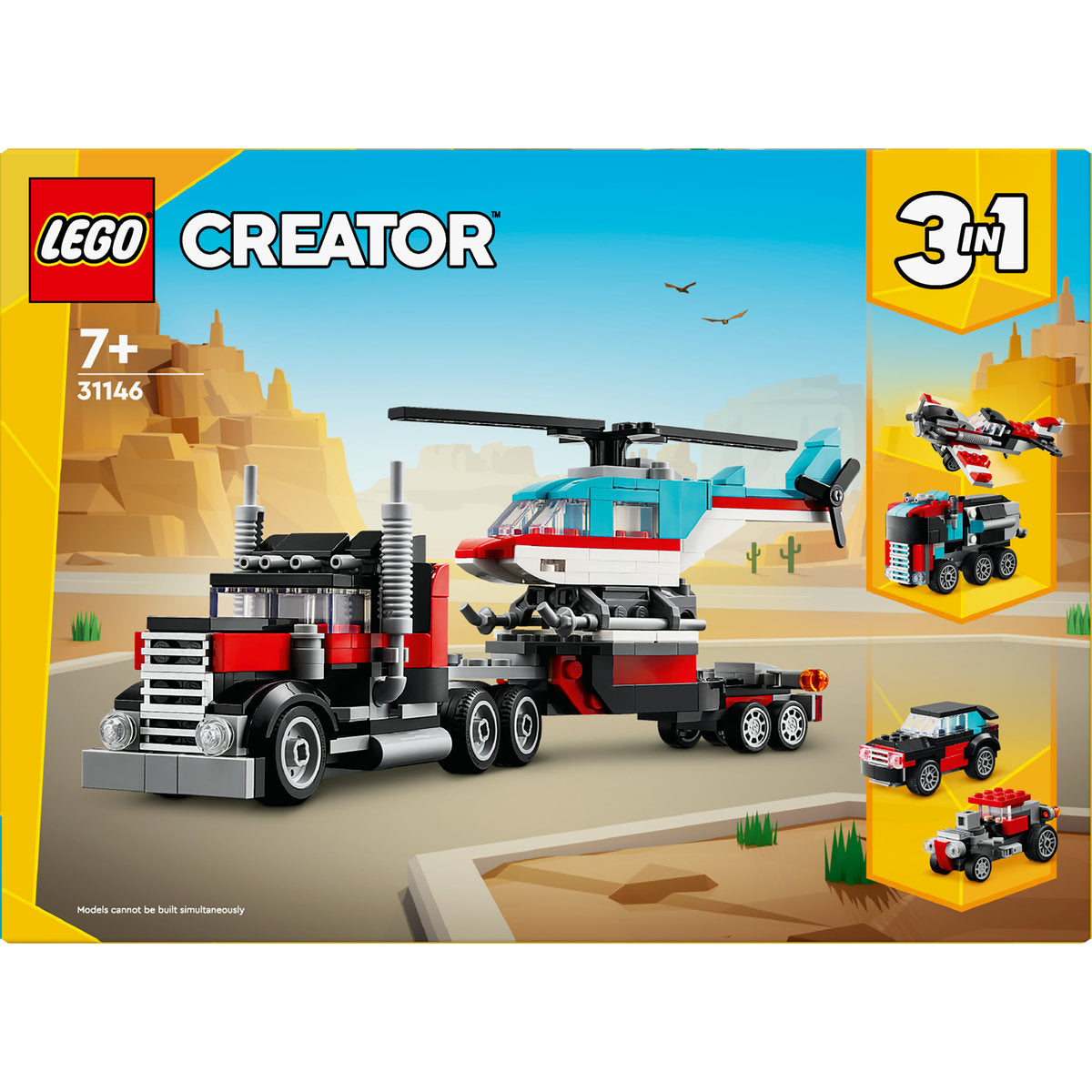 LEGO Creator 3in1 Flatbed Truck with Helicopter 31146 - Moons Toystore