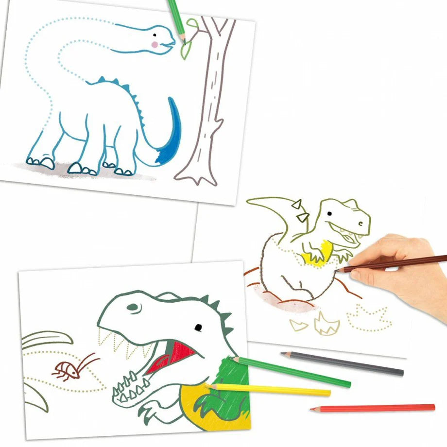 Dino World Dot to Dot Colouring Book Mini Dino