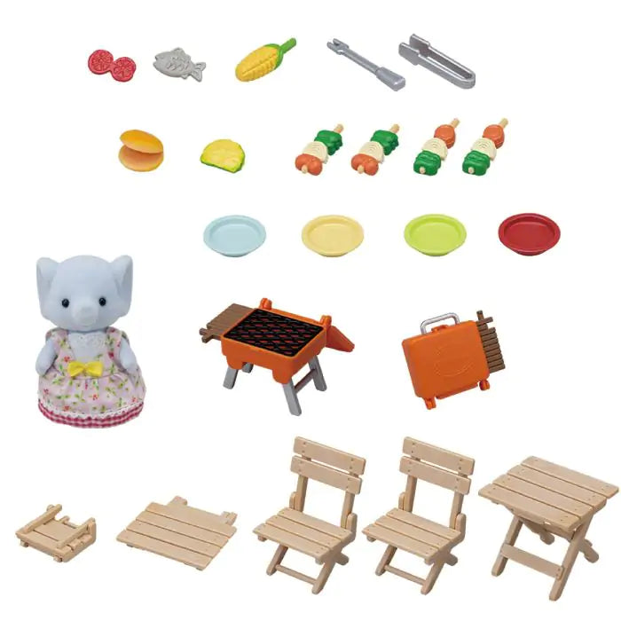 Sylvanian Families BBQ Picnic Set Elephant Girl