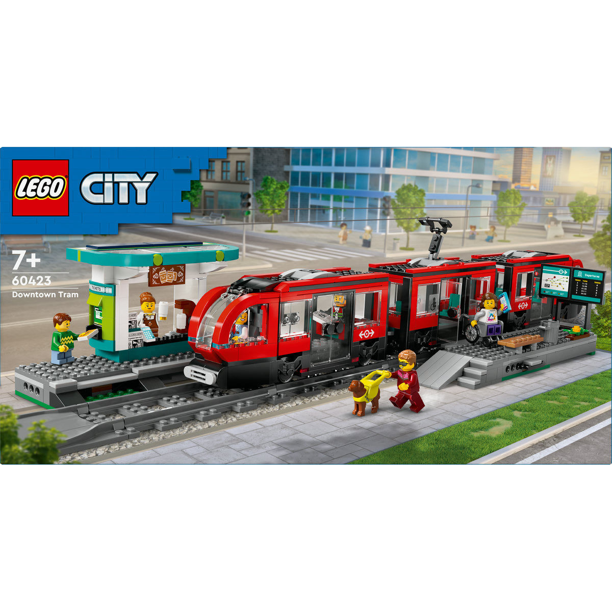 LEGO City Downtown Tram and Station Toy Set 60423 - Moons Toystore