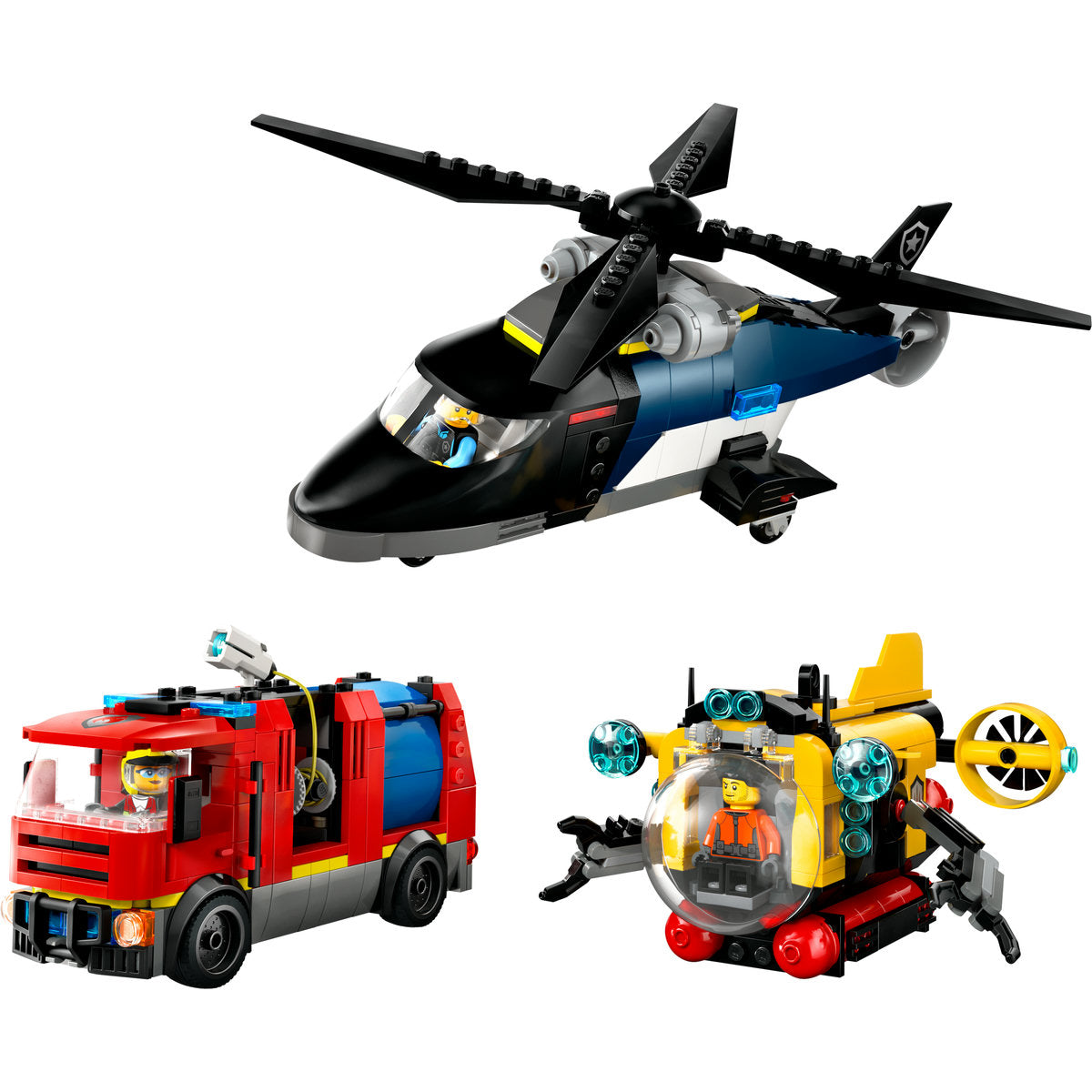 LEGO City Helicopter, Fire Engine & Submarine Remix 60462