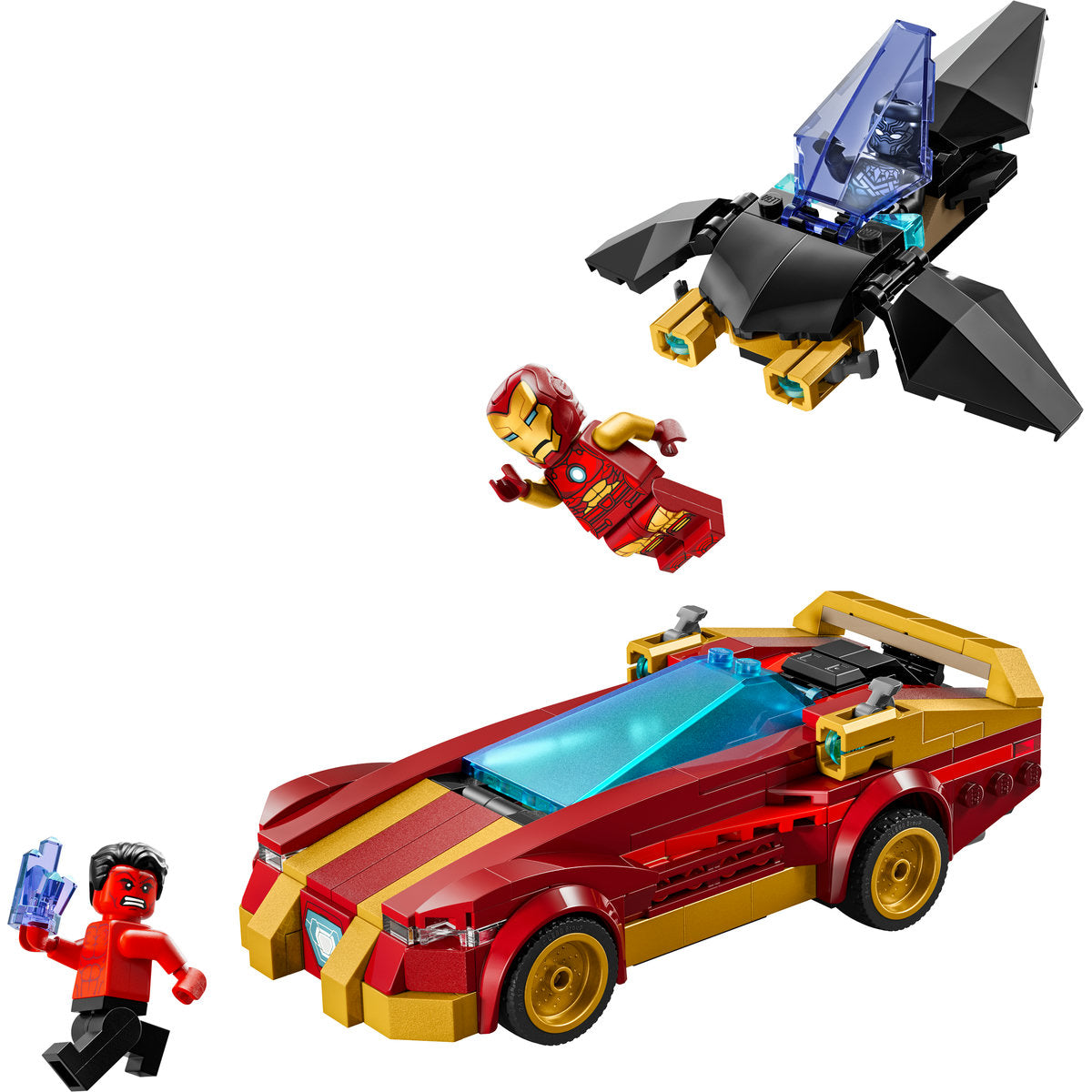 LEGO Marvel Iron Man Car & Black Panther vs. Red Hulk 76310