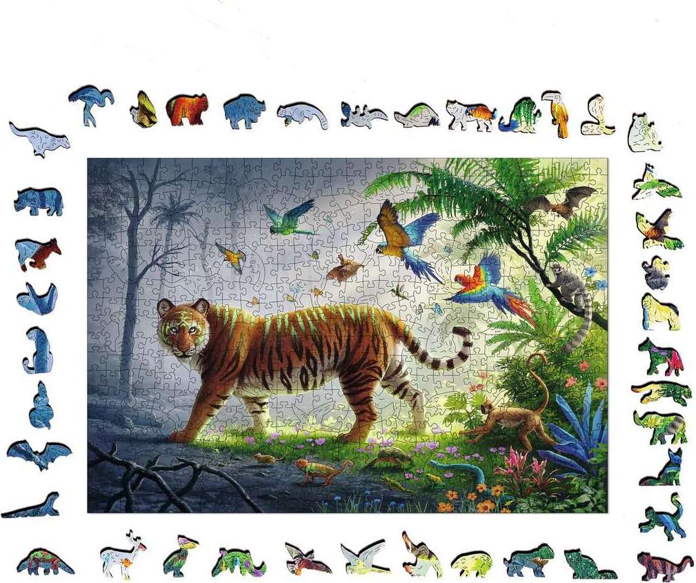 Jungle Tiger 500pc Wooden Puzzle